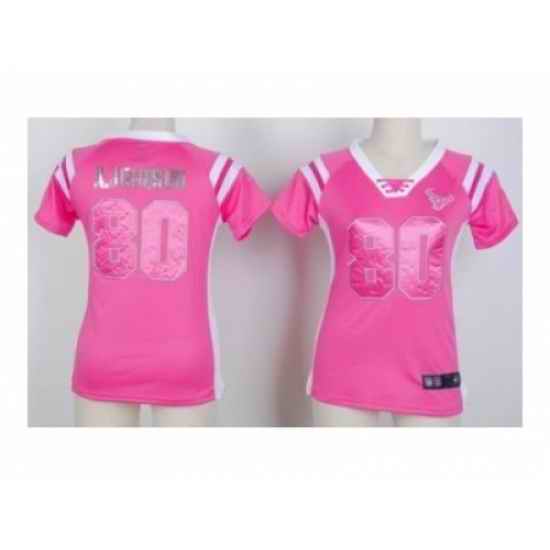 Nike Women NFL Jerseys Houston Texans #80 A.Johnson pink[fashion Rhinestone sequins]